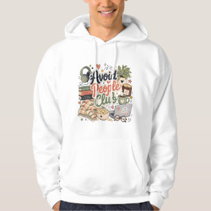 Undvik Människor Klubb Mysig Introvert Stämning Hoodie