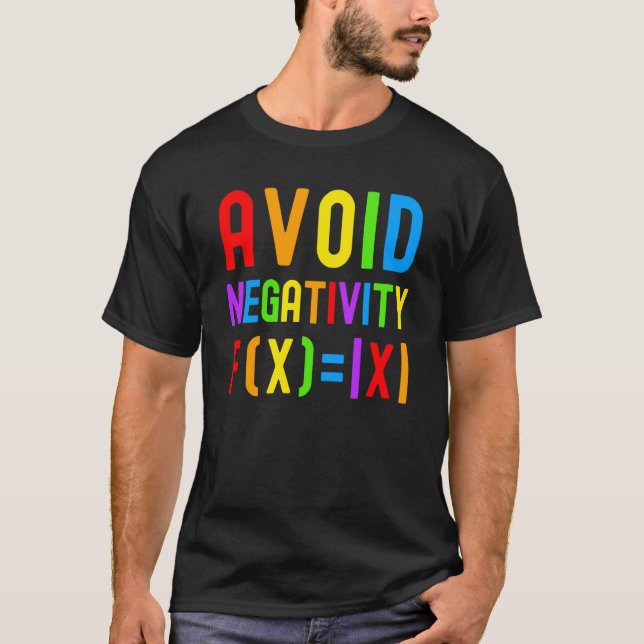 Undvik negativ barnmatematisk matematisk ekvation  t shirt (Framsida)