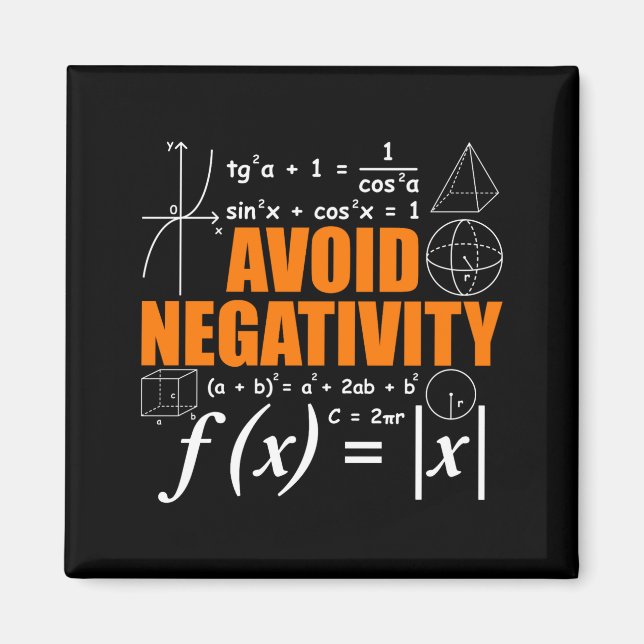 Undvik Negativitet Rolig Matematik Matematiker Lär Magnet (Framsidan)