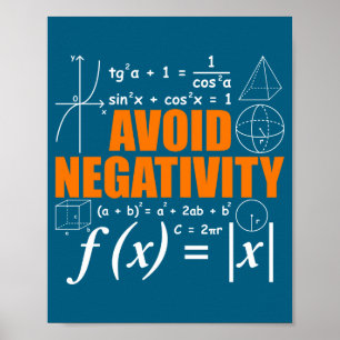Undvik Negativitet Rolig Matematik Matematiker Lär Poster