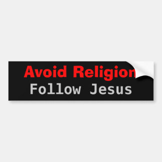 Undvik religionen följer Jesus Bildekal