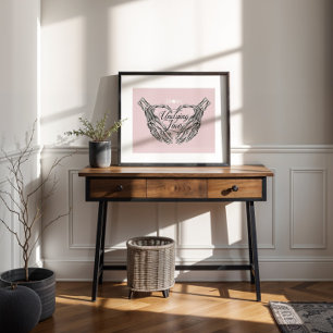 Undvika Kärlek Gothic Goth Skeleton Händer Heart Poster