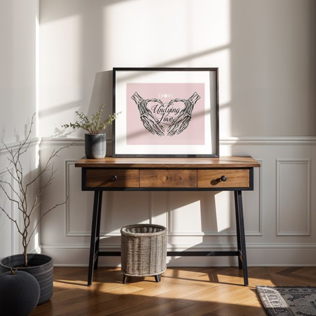 Undvika Kärlek Gothic Goth Skeleton Händer Heart Poster (Undying Love Gothic Goth Skeleton Hands Heart Poster)