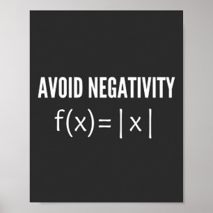 undvika negativ matematisk ekvation poster