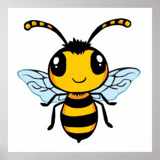 Une abeille souriante poster