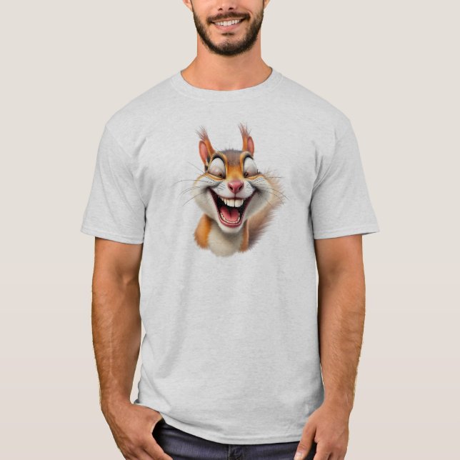 Une caricature d'écureuil mort de rire. t shirt (Framsida)