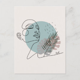 Une femme sexy.Art minimaliste aux couleurs douces Vykort