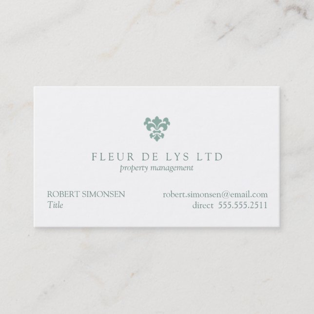 Une Fleur de Lis Visitkort (Framsida)
