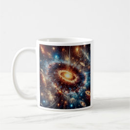 Une galaxie lumineuse tourbillonne. kaffemugg