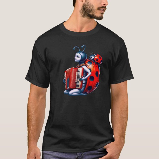 Une jolie coccinelle accordéoniste  t shirt (Framsida)
