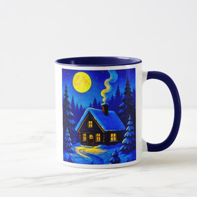 Une maison par une belle nuit d'hiver. mugg (Höger)