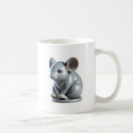 Une petite souris grise à l'aspect 3D. Kaffemugg