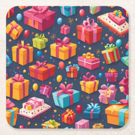 Une pluie de cadeaux underlägg papper kvadrat