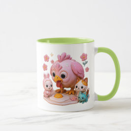 Une poule casse son oeuf mugg