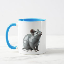 Une souris en 3D hume des odeurs de nourritures. Mugg