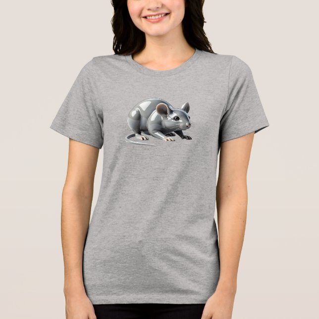 Une souris immobile devant une éventuelle menace. t shirt (Framsida)