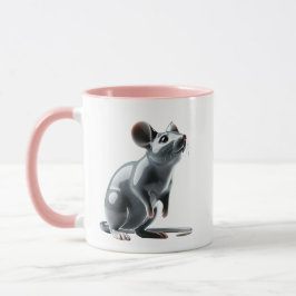 Une souris mignonne en porcelaine avec reflets. mugg