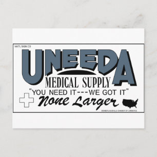 Uneda Medical Supply (återvändande till den levand Vykort