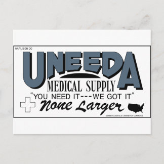 Uneda Medical Supply (återvändande till den levand Vykort