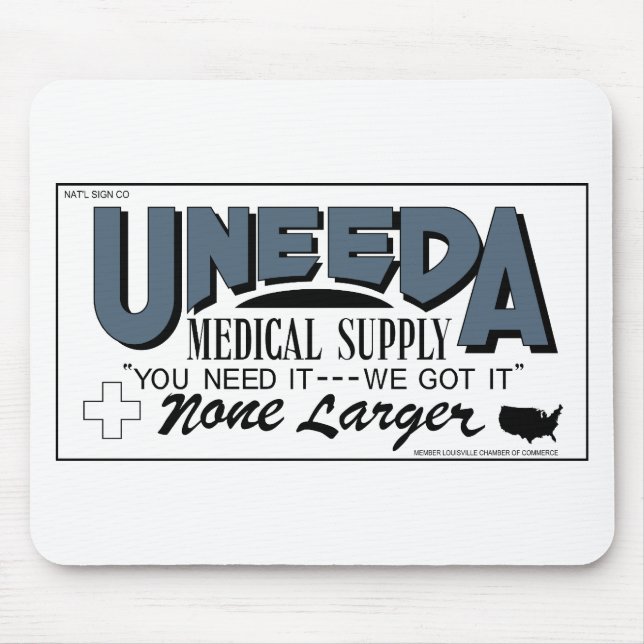 Uneeda medicinsk tillförsel (retur av de bosatt musmatta (Framsidan)