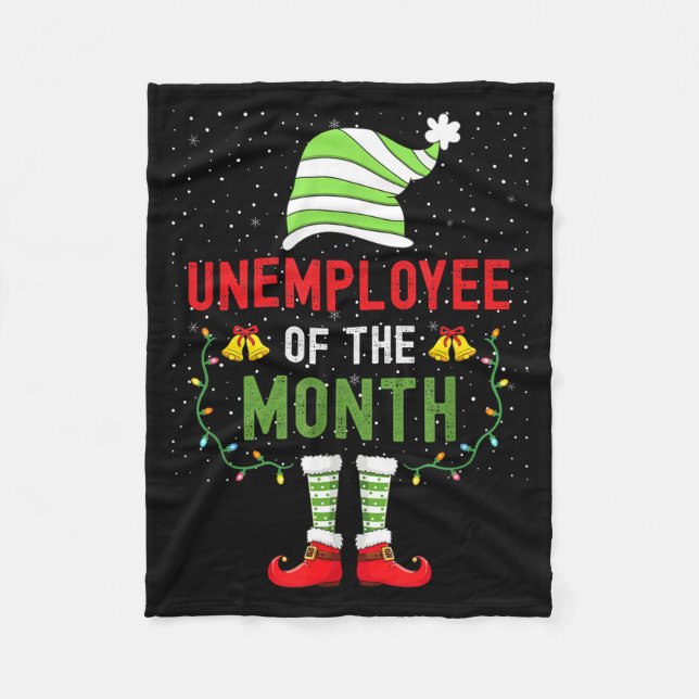 Unemployee Of The Month Funny Unemployed Christmas Fleecefilt (Framsidan)