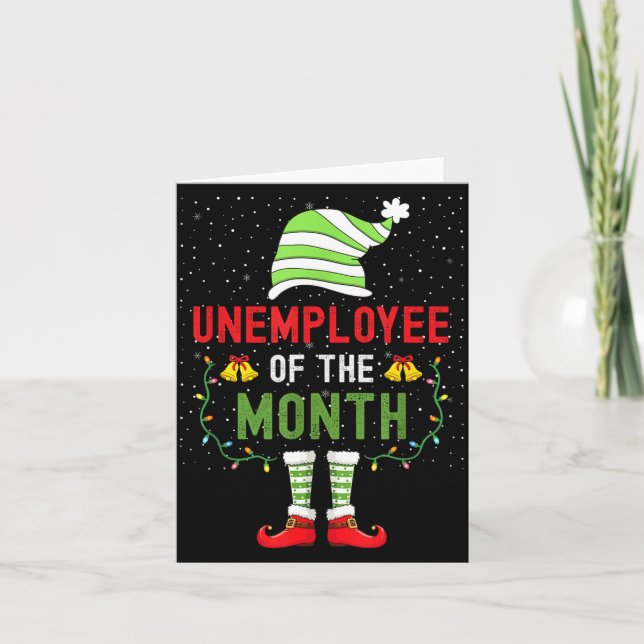 Unemployee Of The Month Funny Unemployed Christmas Kort (Framsida)