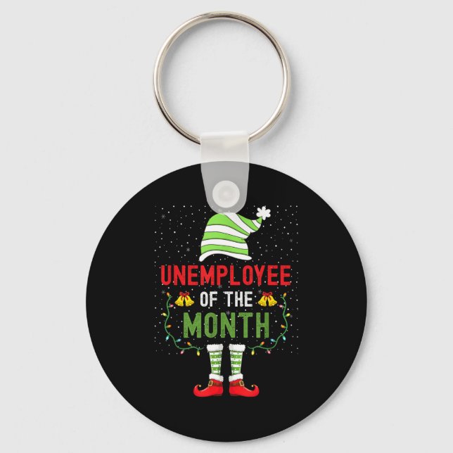 Unemployee Of The Month Funny Unemployed Christmas Nyckelring (Framsida)