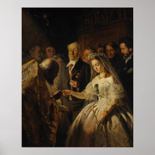 Unequal Giftermål (1862) av Vasily Pukirev Poster
