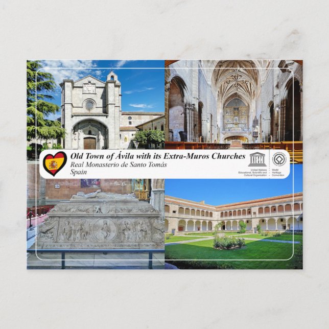 UNESCO - Ávila - Kungliga klostret Santo Tomás Vykort (Framsida)