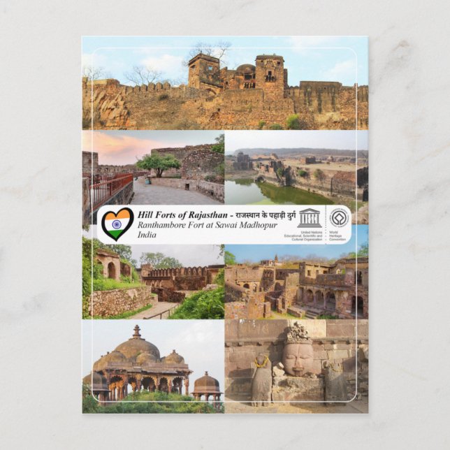 Unesco, Backe Fort i Rajasthan - Ranthambore Fort Vykort (Framsida)