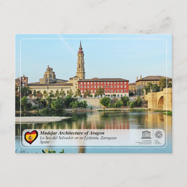 UNESCO Catedral del Salvador de Zaragoza (La Seo) Vykort (Framsida)