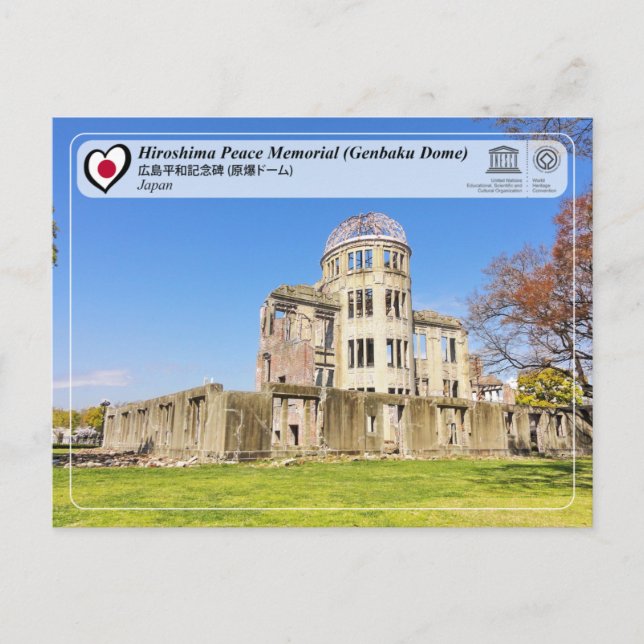 UNESCO - Hiroshimas fredsminnesmärke (Genbaku Dome Vykort (Framsida)