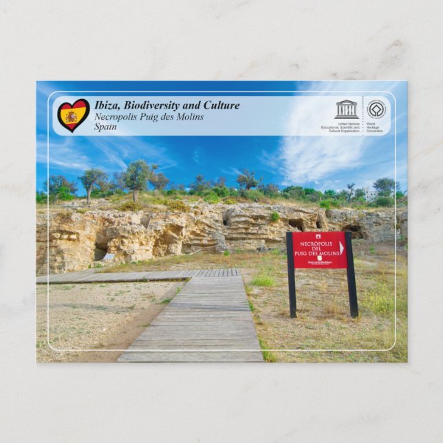 UNESCO - Ibiza/Eivissa, Nekropol Puig des Molins Vykort (Framsida)