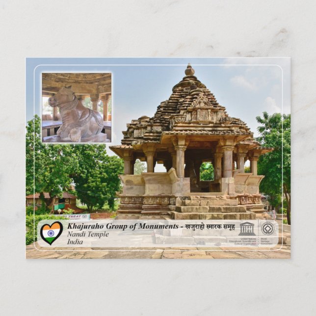 Unesco Khajuraho Group of Monuments - Nandi Temple Vykort (Framsida)