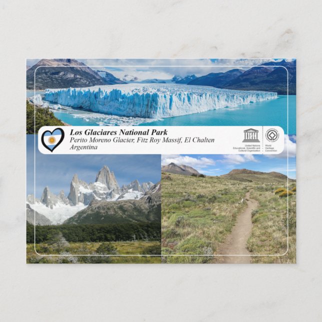 Unesco - Los Glaciares nationalpark Vykort (Framsida)