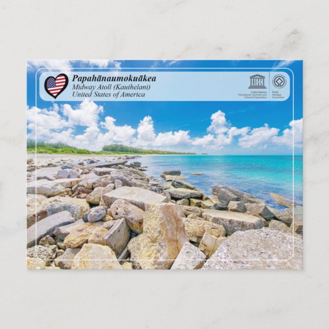 UNESCO - Papahānaumokuākea - Midwayatollen Postkor Vykort (Framsida)