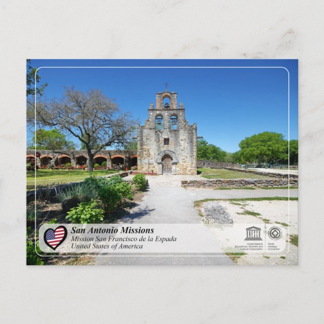 UNESCO - San Antonio - Mission Espada Vykort (Framsida)