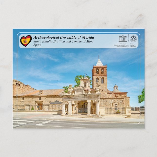 UNESCO - Santa Eulalia Basilika / Mars tempel Vykort (Framsida)
