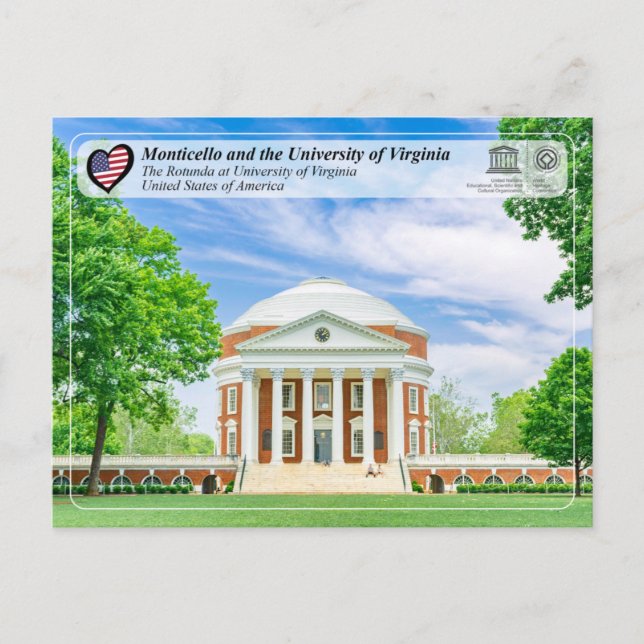 Unesco - Universiteten i Virginia i Charlottesvill Vykort (Framsida)