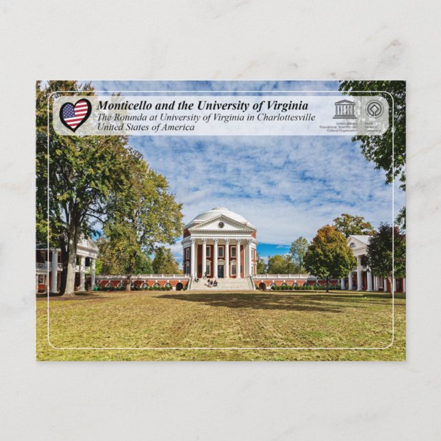 UNESCO - University of Virginia in Charlottesville Vykort (Framsida)