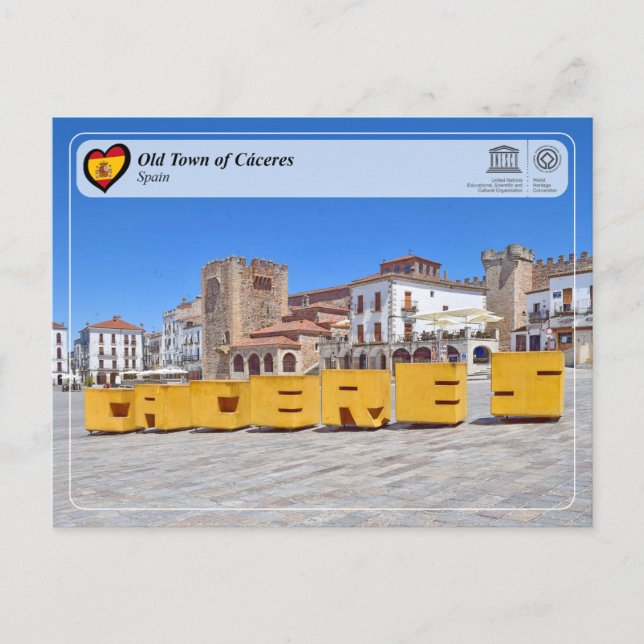 UNESCO Världsarv - Cáceres gamla stad Vykort (Framsida)