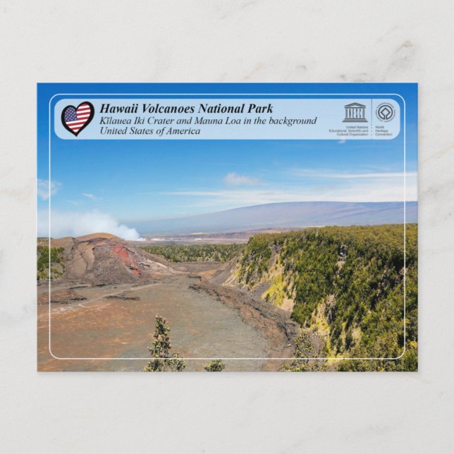 Unesco - Vulkanerna Hawaii - Mauna Loa och Kīlauea Vykort (Framsida)