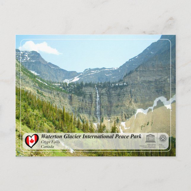 UNESCO - Waterton Glacier Internationell Peace Par Vykort (Framsida)