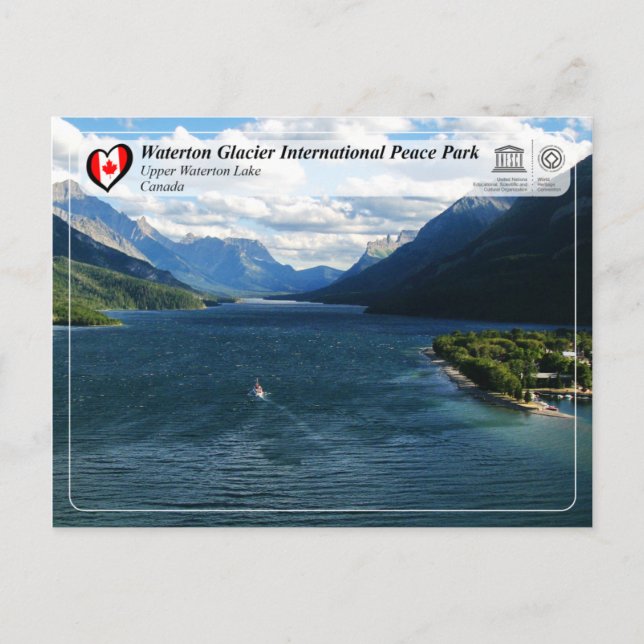 UNESCO - Waterton Glacier Internationell Peace Par Vykort (Framsida)