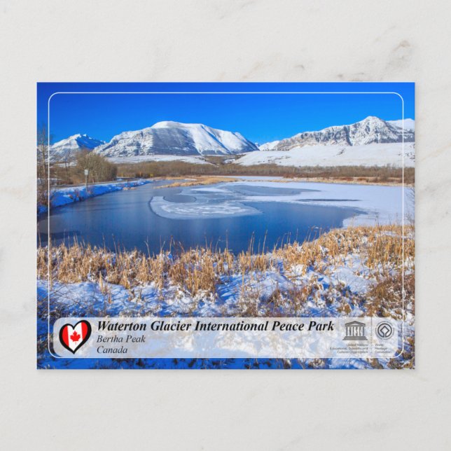 UNESCO - Waterton Glacier Internationell Peace Par Vykort (Framsida)