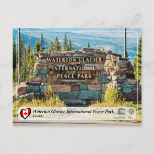 UNESCO - Waterton Glacier Internationell Peace Par Vykort