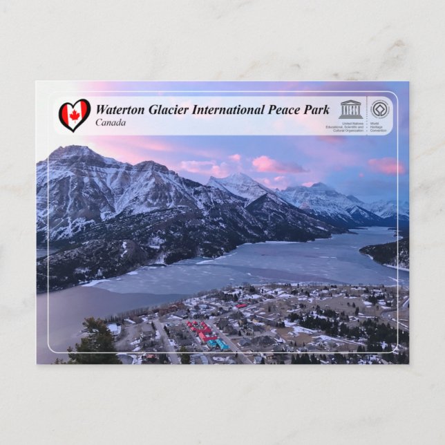 UNESCO - Waterton Glacier Internationell Peace Par Vykort (Framsida)