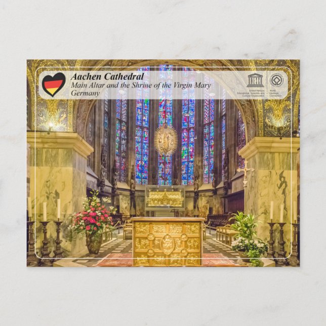 UNESCO WHS - Aachen-katedral Vykort (Framsida)