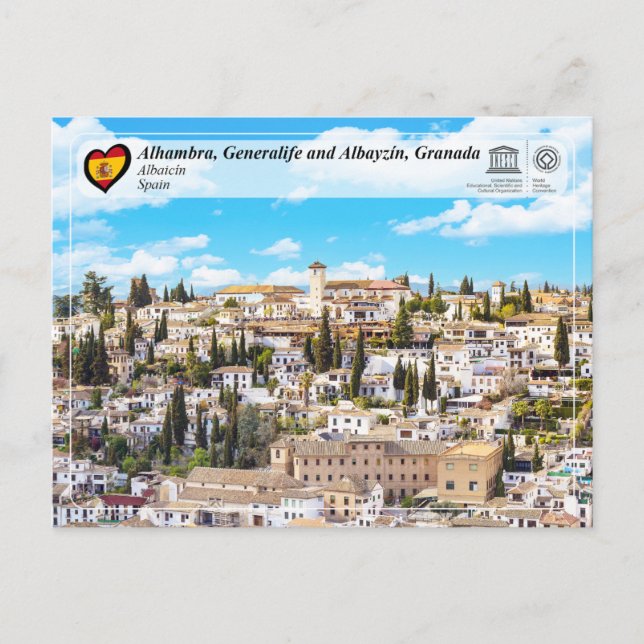 UNESCO WHS-Albayzín, Granada Vykort (Framsida)