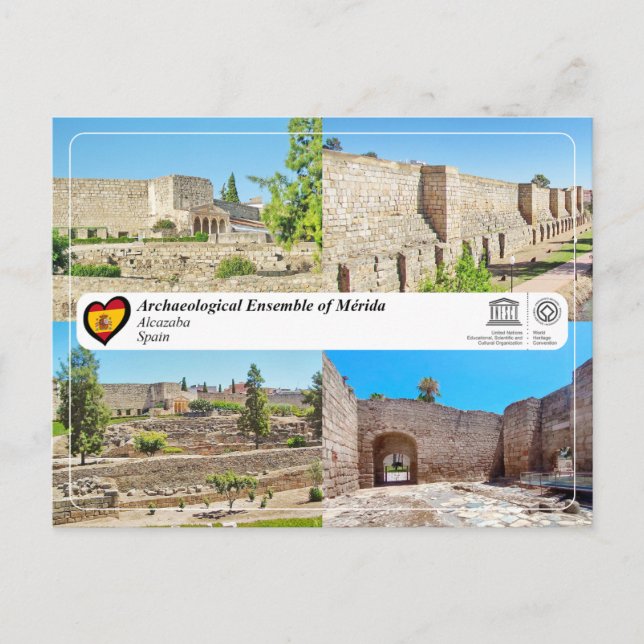 UNESCO WHS - Alcazaba i Mérida Vykort (Framsida)